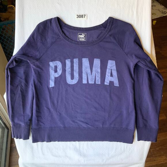 PUMA Women Long Sleeve Crewneck Sweatshirt Size M, Purple - Picture 1 of 8